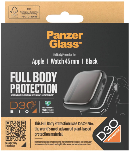 Чохол Panzer Glass Full Body with D3O для Apple Watch Series 9 45 mm Black (5711724036903) - зображення 4