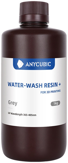 Фотополімерна смола Anycubic Water-Wash Resin для 3D принтера Сіра 1 кг (SSXGY-106C) - зображення 1
