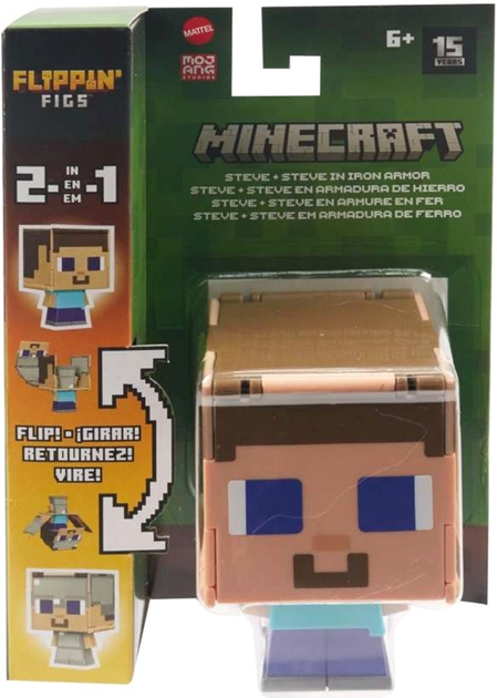 Фігурка Mattel Minecraft з трансформацією 2 в 1 Стів 9 см (0194735193356) - зображення 1