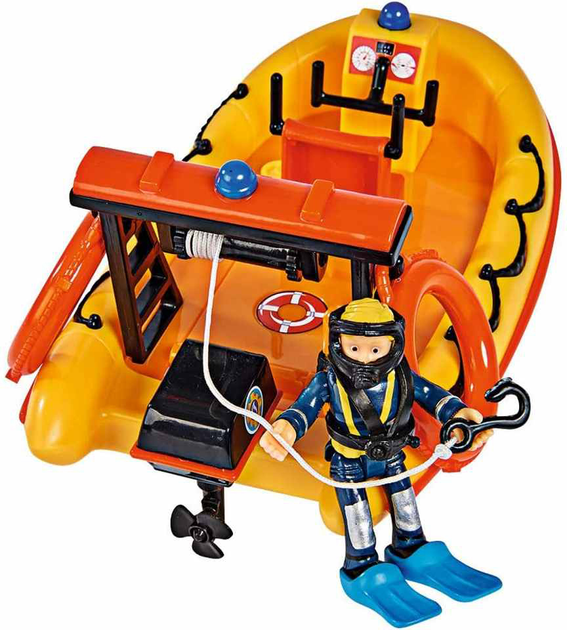 Набір іграшок Simba "Пожежник Сем" - транспортний засіб "Човен Нептун" (4006592081805) - зображення 1