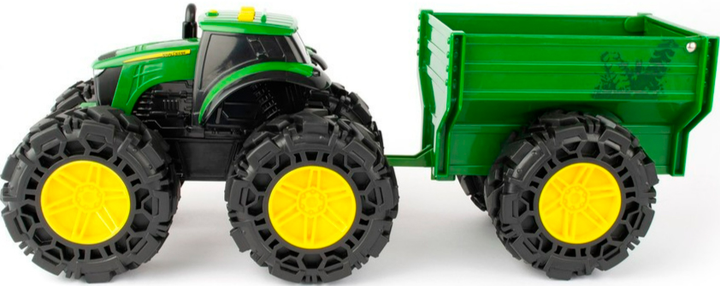 Zabawkowy traktor Tomy John Deere Monster Treads z przyczepą i dużymi kołami (0036881473534) - obraz 4