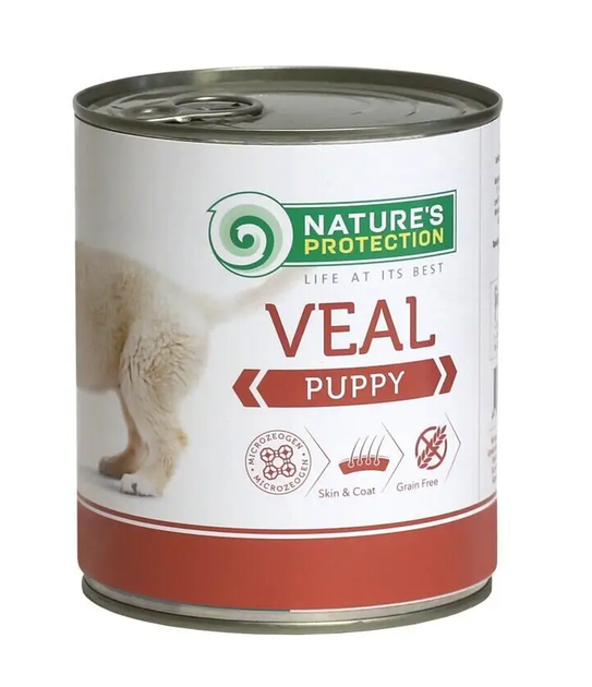 Влажный корм для щенков всех пород с телятиной Nature's Protection Puppy Veal 400 г - Фото 1 Влажный корм для щенков всех пород с телятиной Nature's Protection Puppy Veal 400 г - изображение 1