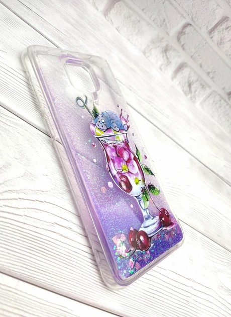Чохол Fluid Glitter для Xiaomi Redmi Note 9 Pro бампер рідкі блискітки малюнок бегемот - зображення 3