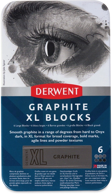 Zestaw bloków grafitowych Derwent Graphite XL Blocks 6 szt (5028252637046) - obraz 1