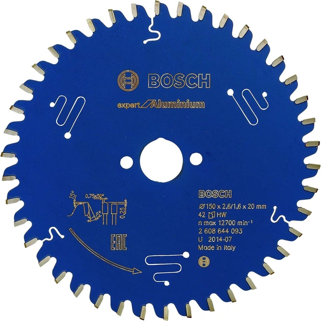 Пиляльний диск Bosch Expert for Aluminium 150х20х42Т (2608644093) - Фото 1 Пиляльний диск Bosch Expert for Aluminium 150х20х42Т (2608644093) - зображення 1