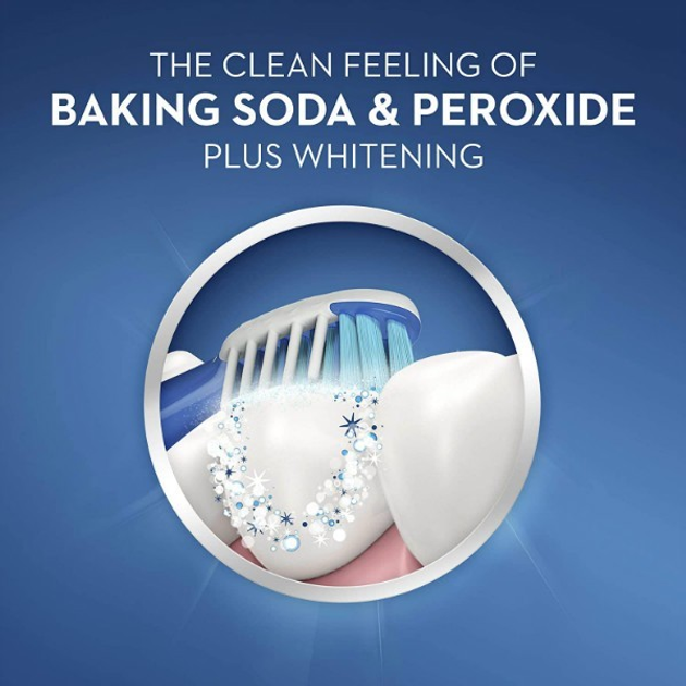 Відбілювальна зубна паста для відбілювання зубів Crest Baking soda and peroxide whitening 161 г м'ятна відбілювальні зубні пасти - зображення 7