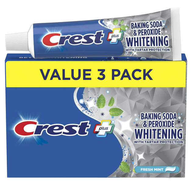 Відбілювальна зубна паста для відбілювання зубів Crest Baking soda and peroxide whitening 486 г м'ятна відбілювальні зубні пасти |Вигідна пропозиція 3 шт. - зображення 1