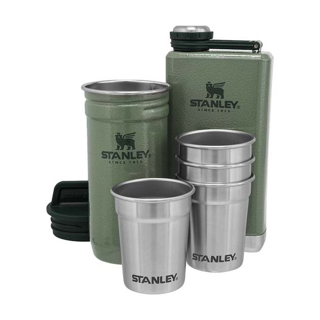 Подарунковий набір Stanley Adventure Hammertone Green: 2 фляги та 4 чарки (10-01883-034) - зображення 1