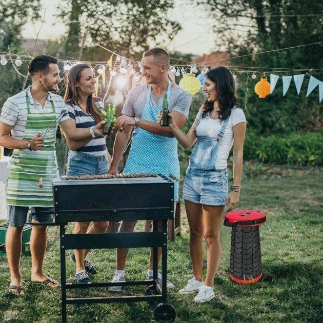 Складний табурет круглий пластиковий Кемпінг Telescopic stool туристичний стілець телескопічний - зображення 14