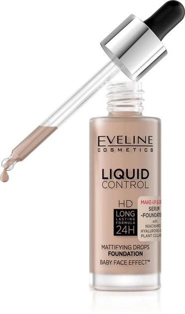 Жидкая тональная основа Eveline Liquid Control №035 Natural Beige