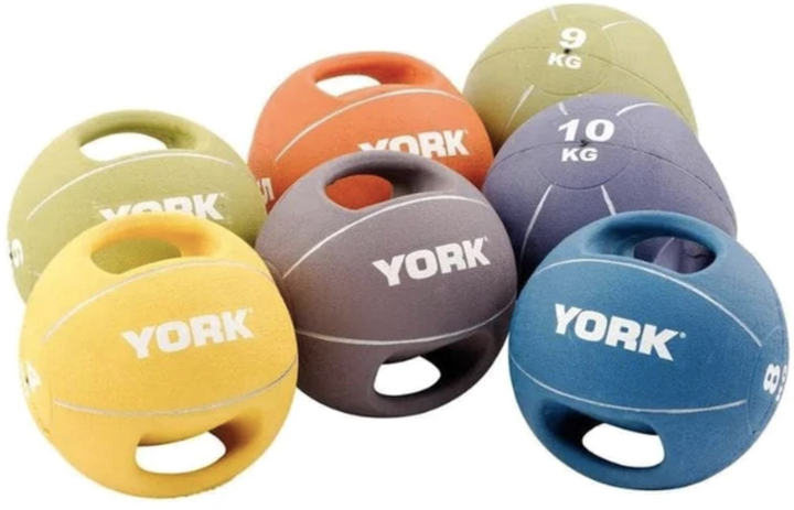 Мяч медбол York Fitness с двумя ручками 5 кг Оранжевый (20014961807312 ...