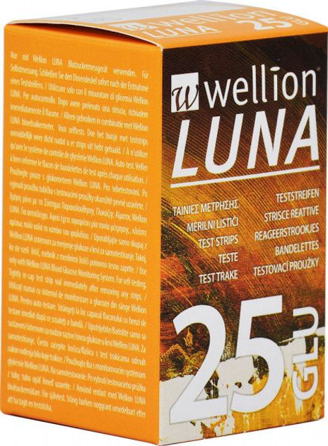 Тест-смужки на глюкозу Wellion Luna 25 шт - зображення 1