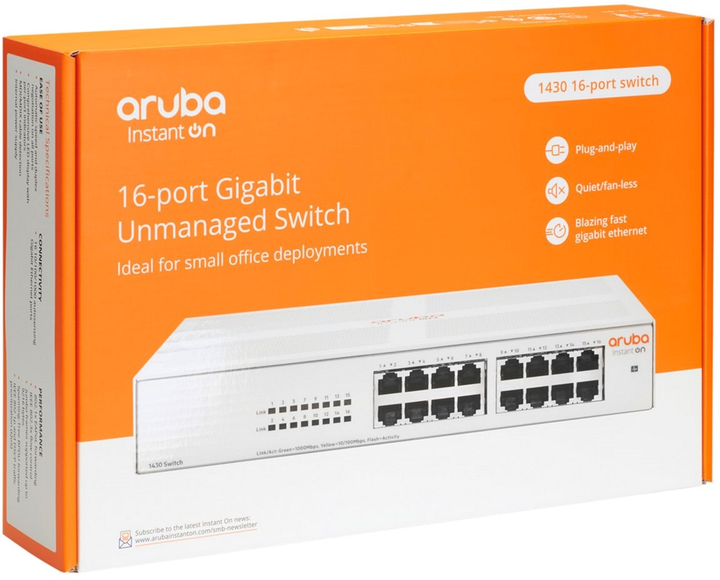 Комутатор HP Enterprise Aruba Instant ON 1430 16G Switch (R8R47A) - зображення 4