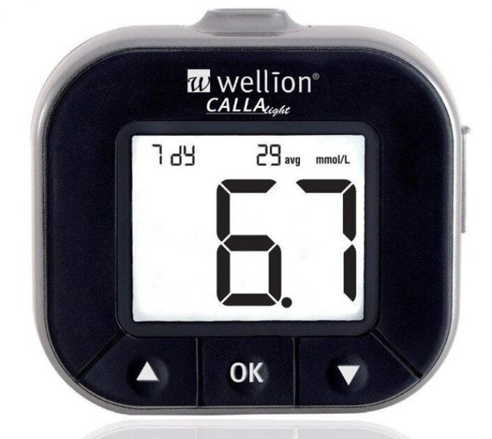 Глюкометр Wellion Calla Light система для виміру рівня цукру в крові безкодова (набор) Grey - зображення 1