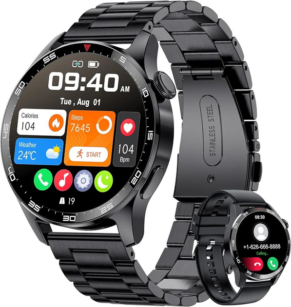 Смарт годинник LIGE NANO Black IPS 1.32 з функцією набору номера ...