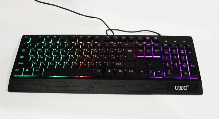 Клавиатура и мышь UKC Gaming Keyboard 710 с LED подсветкой-проводной комплект для геймеров Черный - изображение 4