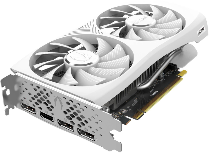 Видеокарта Zotac PCI-Ex GeForce RTX 4060 Twin Edge OC White Edition 8GB GDDR6 (128bit) (2490/17000) (HDMI, 3 x DisplayPort) (ZT-D40600Q-10M) - изображение 2