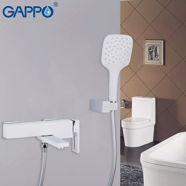 Змішувач для ванни GAPPO G3217-8, білий/хром - зображення 2