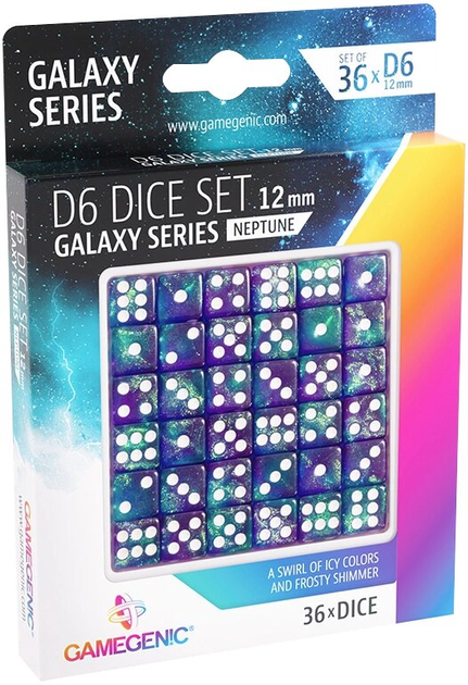 Набір кубиків Gamegenic Galaxy Серія Нептун 12 мм 36 шт (4251715405253) - зображення 1