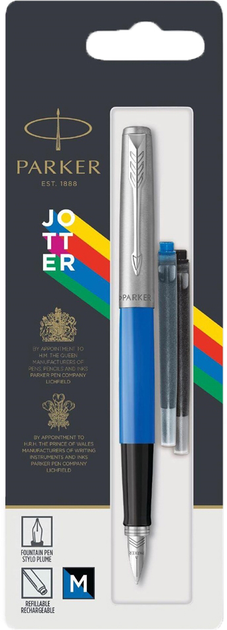 Ручка пір'яна Parker Jotter 17 Plastic Blue CT FP M блістер (2096858) - зображення 1