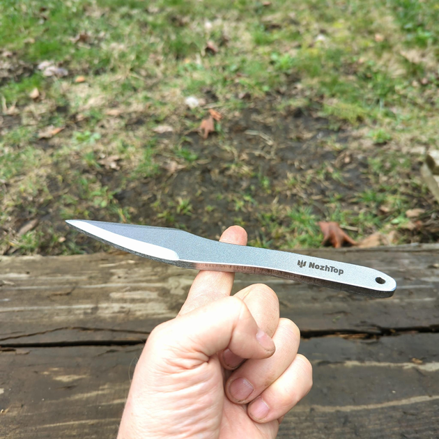 Нож для метания Ястреб М 250мм 8мм Нож метательный для безоборотки "Ястреб М" 290г Углеродистая сталь Stonewash для метания SKANF - изображение 1