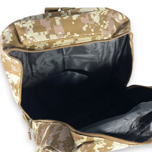 Тактичний рюкзак 20 л, два відділення, дві фронтальні кишені, розмір: 45*30*15 см, коричневий піксель - изображение 2