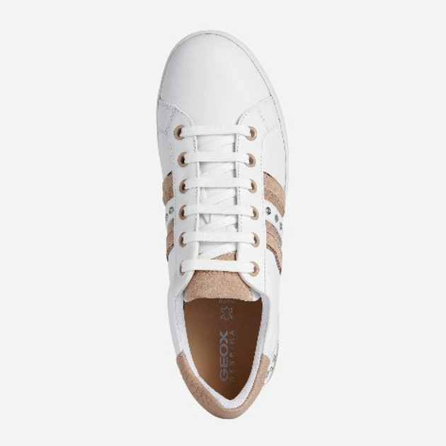 Sneakersy damskie Geox D151BA08541-C1Z5Q 39 25.4 cm Biały/Beżowy (8050036517326) - obraz 4