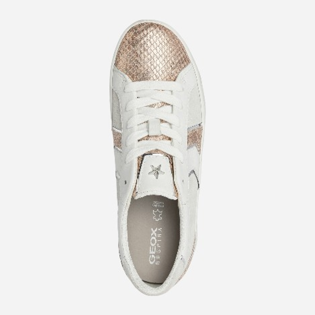Sneakersy damskie skórzane Geox D16FBC022RY-C1QH8 36 23.4 cm Biały/Różowe złoto (8050036517586) - obraz 4