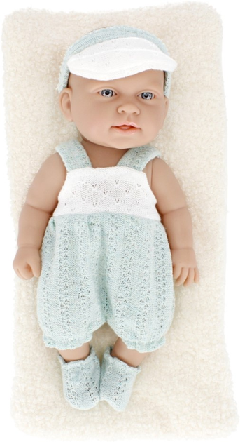 Lalka bobas Pure Baby w niebieskim kombinezonie z czapką 25 cm (5904335849097) - obraz 2