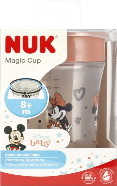 Кружка-непроливайка Nuk Magic Cup Disney Baby Miki Рожева 230 мл (4008600405436) - зображення 1