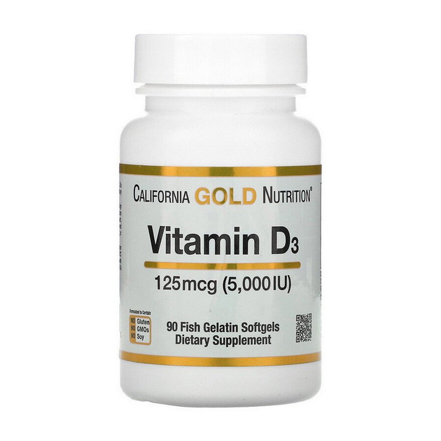 Витамин D3 California Gold Nutrition Vitamin D3 125 mcg (5,000 IU) (90 ...