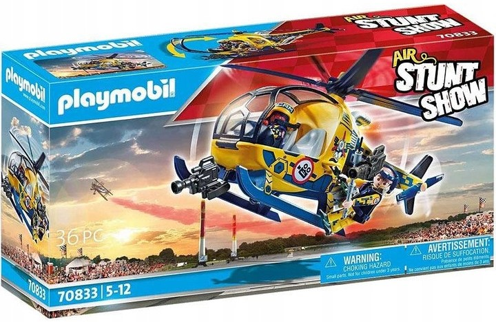 Klocki Playmobil Air Stunt Show Helikopter ekipy filmowej (4008789708335) - obraz 1