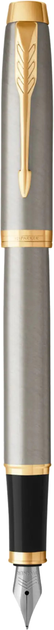 Ручка пір'яна Parker IM 17 Brushed Metal GT FP F (1931649) - зображення 1