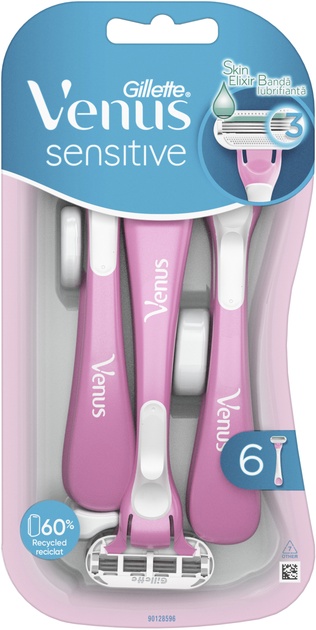 Одноразові станки для гоління (Бритви) жіночі Venus Sensitive 6 шт. (7702018545773) - зображення 2