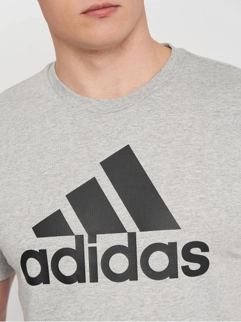 Футболка бавовняна довга чоловіча adidas M BL SJ T GK9123 S Сіра (4062064896858) - зображення 4