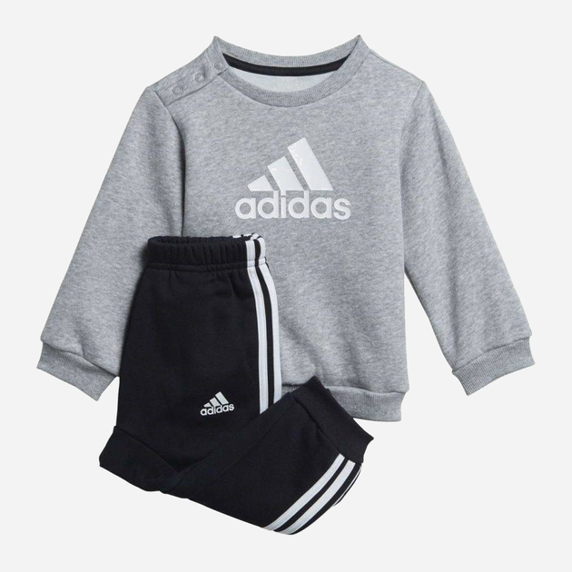 Komplet dresowy (bluza + spodnie) chłopięcy Adidas I Bos Logo Jog H28835 68 cm Szary/Czarny (4064053820677) - obraz 1