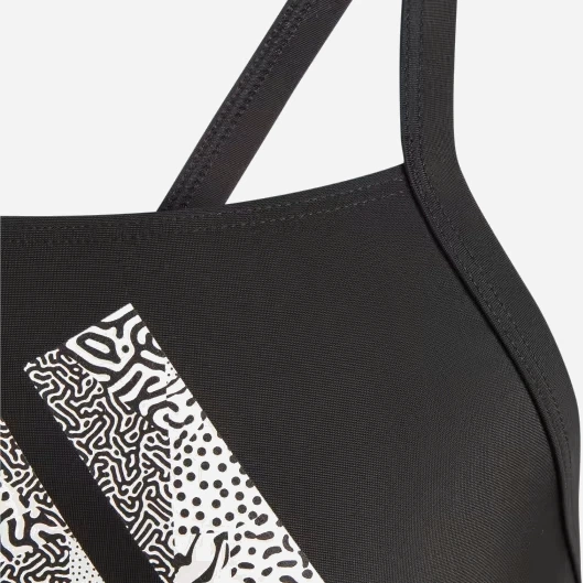 Strój kąpielowy jednoczęściowy dziecięcy dla dziewczynki adidas Big Logo Suit HS2213 116 cm Czarny (4066752817903) - obraz 4