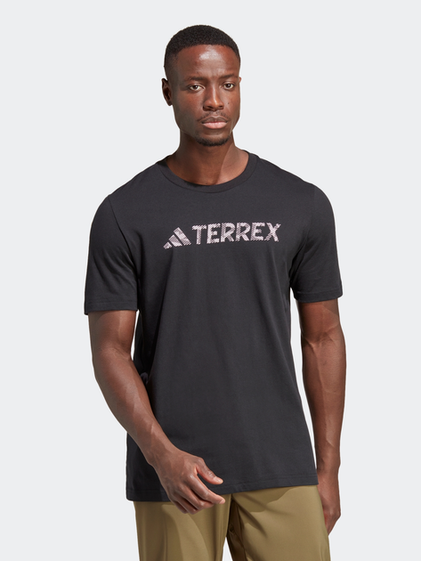 Футболка бавовняна довга чоловіча Adidas Terrex Logo Tee HZ1399 XL Чорна (4066751285758) - зображення 1