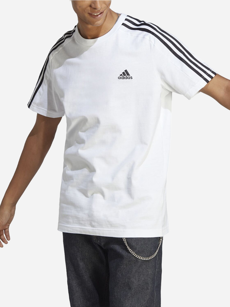 Футболка бавовняна довга чоловіча Adidas M 3S SJ T IC9336 2XL Біла (4065432961493) - зображення 1