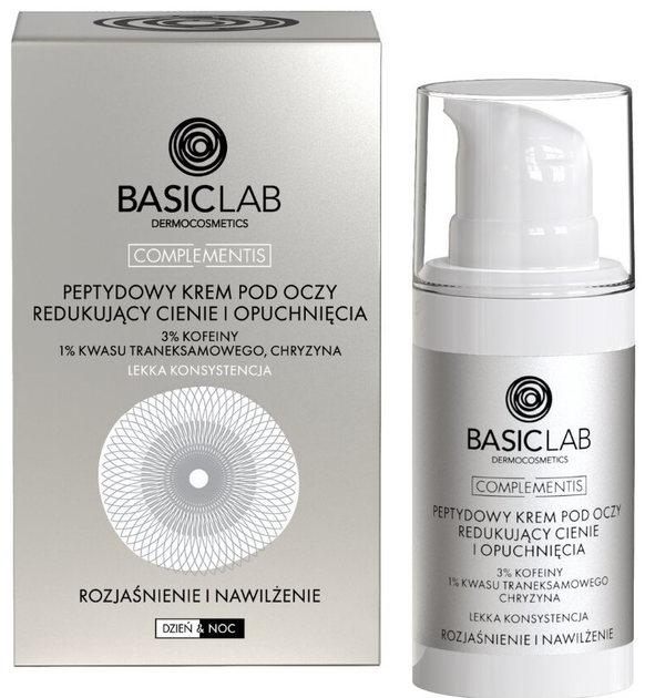 Krem pod oczy BasicLab rozjaśniający, nawilżający 15 ml (5904639173645) - obraz 1