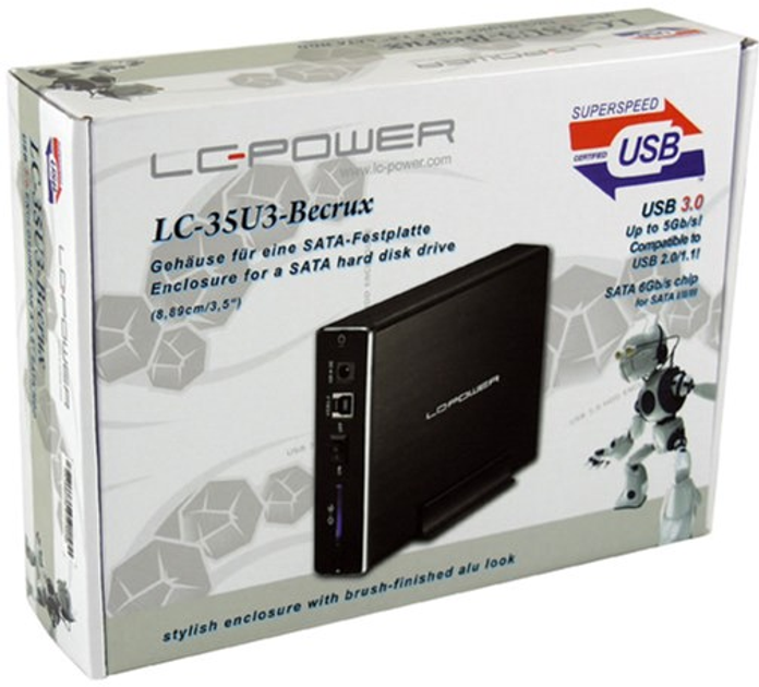 Zewnętrzna kieszeń LC-Power LC-35U3-BECRUX dla 3.5'' HDD/SSD USB 3.0 (4260070123429) - obraz 4