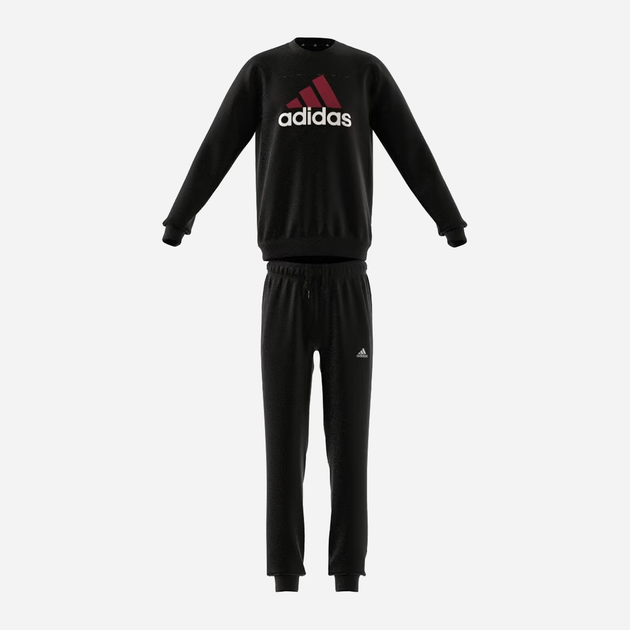 Дитячий теплий спортивний костюм (світшот + штани) для хлопчика Adidas Junior Fleece Tracksuit IB4095 128 см Чорний (4066762246236) - зображення 1