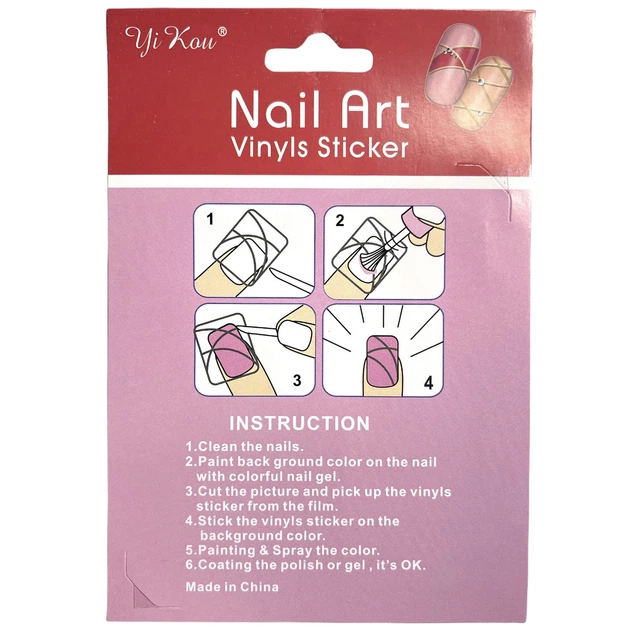 Трафарет Nail Art 401 черный (виниловые стикеры, наклейки) для дизайна и декора ногтей - изображение 3