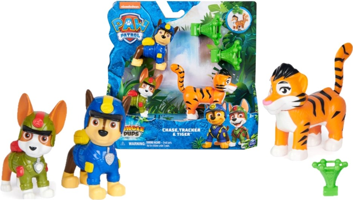 Zestaw figurek Spin Master Paw Patrol Jungle Hero Pup Chase & Tracker 3 szt (0778988503355) - obraz 1