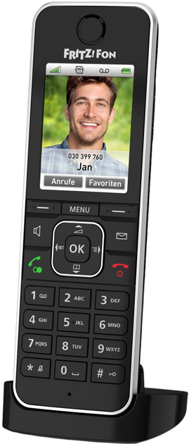 Telefon IP DECT AVM FRITZ!Fon C6 Black (20002964) - obraz 1