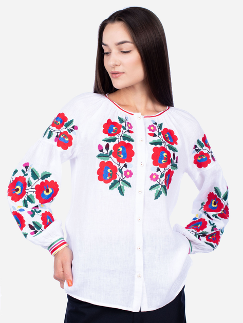 Вышиванка женская с узором Edelvika 176-23/00 48 Белая (2100000617456) - изображение 1