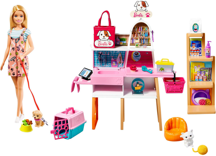 Zestaw do zabawy Barbie Sklepik i salon dla zwierzaków (GRG90) - obraz 1