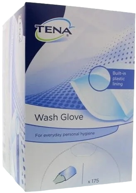 Одноразові рукавички для миття тіла Tena Wash Glove 175 шт (7322540143775) - зображення 1