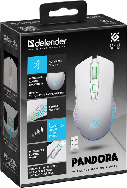 Миша Defender PANDORA GM-502 Wireless White (4745090822717) - зображення 8