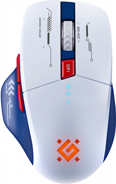 Бездротова ігрова миша Defender TISA GM-126 Bluetooth/Wireless White/Blue (4745090825428) - зображення 1